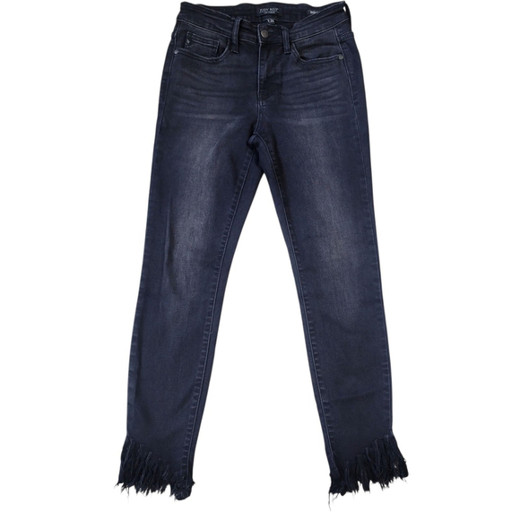 Judy Blue Black Skinny Fit Frayed Hem Ankle High Waist Stretch Jeans 1/25 - Picture 1 of 6
